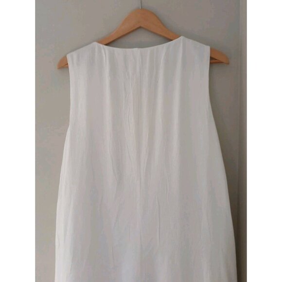 Chico's Embroidered Midi Dress Size 3 XL 16 White Sleeveless Gauzy Beach Coastal - Picture 7 of 10